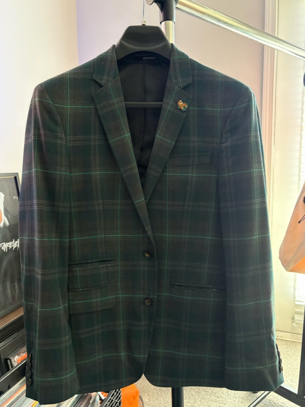 Murano Dark Green Plaid Sport Coat